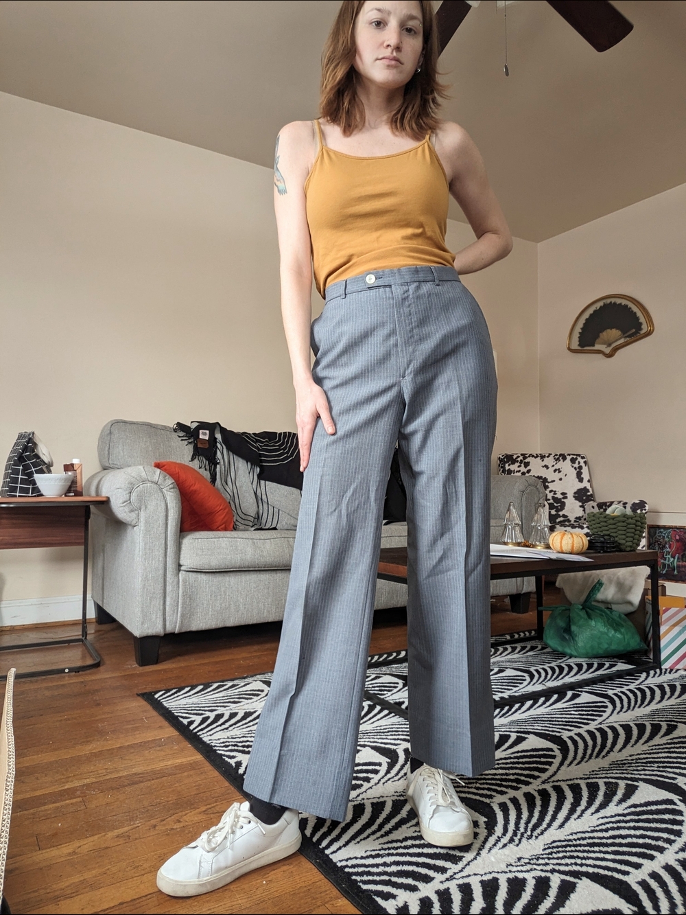 Vintage Yves Saint Laurent Grey Pinstripe Trousers